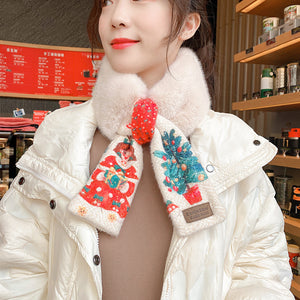 Women's Christmas Style Plush Scarf 22520