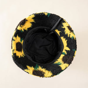 Sun flower plush Bucket Hat Fluffy Warm Hat for Women 22639