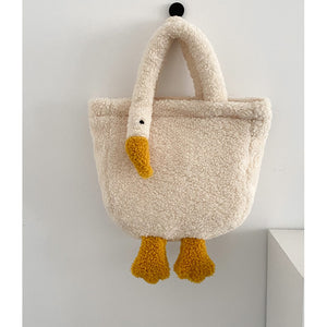 Women Cute Goose Plush Bag Funny Novelty Goose Tote Handbag Shoulder 22410