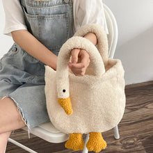 Load image into Gallery viewer, Women Cute Goose Plush Bag Funny Novelty Goose Tote Handbag Shoulder 22410