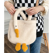 Load image into Gallery viewer, Women Cute Goose Plush Bag Funny Novelty Goose Tote Handbag Shoulder 22410