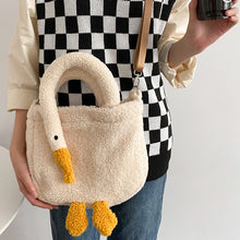 Load image into Gallery viewer, Women Cute Goose Plush Bag Funny Novelty Goose Tote Handbag Shoulder 22410