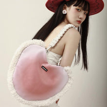 Load image into Gallery viewer, Women&#39;s Faux Fur Cross-Body Bag Heart Shaped Handbag  Shoulder Bag 22413