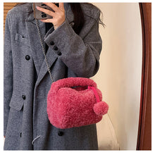 Load image into Gallery viewer, Ladies Fluffy Shoulder Bag Women Furry Purse Fluffy Tote Bag 22414