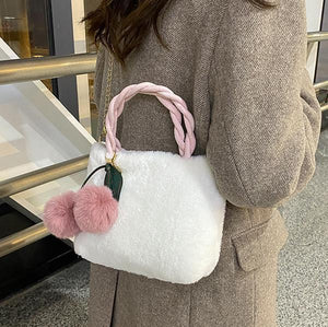 Plush Underarm Bag Ladies Fluffy Shoulder Bag Fluffy Tote Bag 22415