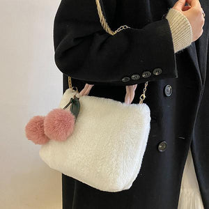 Plush Underarm Bag Ladies Fluffy Shoulder Bag Fluffy Tote Bag 22415