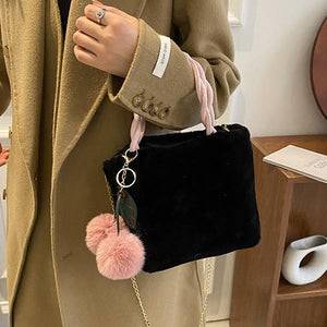 Plush Underarm Bag Ladies Fluffy Shoulder Bag Fluffy Tote Bag 22415