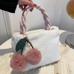 Plush Underarm Bag Ladies Fluffy Shoulder Bag Fluffy Tote Bag 22415