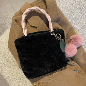 Plush Underarm Bag Ladies Fluffy Shoulder Bag Fluffy Tote Bag 22415