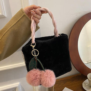 Plush Underarm Bag Ladies Fluffy Shoulder Bag Fluffy Tote Bag 22415