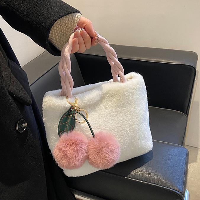 Plush Underarm Bag Ladies Fluffy Shoulder Bag Fluffy Tote Bag 22415