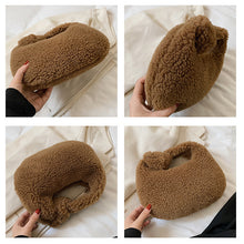 Load image into Gallery viewer, Plush Handbag Knotted Lamb Wool Tote Bag Fluffy Shoulder Bag 22416