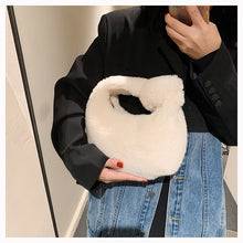 Load image into Gallery viewer, Plush Handbag Knotted Lamb Wool Tote Bag Fluffy Shoulder Bag 22416