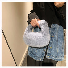 Load image into Gallery viewer, Plush Handbag Knotted Lamb Wool Tote Bag Fluffy Shoulder Bag 22416