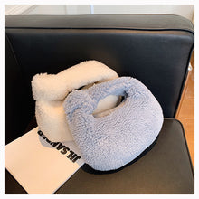 Load image into Gallery viewer, Plush Handbag Knotted Lamb Wool Tote Bag Fluffy Shoulder Bag 22416