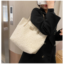 Load image into Gallery viewer, Shoulder Bag Large Capacity Lamb Wool Handbag Tote Portable Daily Bag 22418