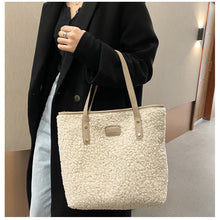 Load image into Gallery viewer, Shoulder Bag Large Capacity Lamb Wool Handbag Tote Portable Daily Bag 22418