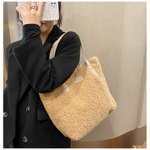 Load image into Gallery viewer, Shoulder Bag Large Capacity Lamb Wool Handbag Tote Portable Daily Bag 22418