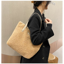 Load image into Gallery viewer, Shoulder Bag Large Capacity Lamb Wool Handbag Tote Portable Daily Bag 22418