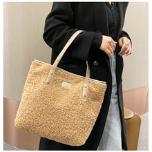 Load image into Gallery viewer, Shoulder Bag Large Capacity Lamb Wool Handbag Tote Portable Daily Bag 22418