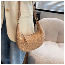 Load image into Gallery viewer, Fluffy Tote Bag Plush Underarm Bag Ladies Fluffy Shoulder Bag 22425