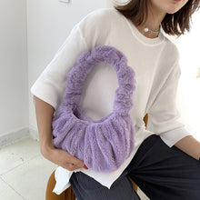 Load image into Gallery viewer, Women Plush Underarm Bag Fluffy Shoulder Bag  Furry Tote Bag 22427