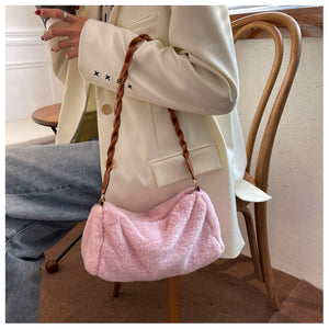Faux Fur Shoulder Bag Fuzzy Tote Bag Furry Handbag for Women 22429