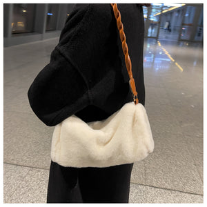 Faux Fur Shoulder Bag Fuzzy Tote Bag Furry Handbag for Women 22429