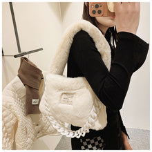 Load image into Gallery viewer, Fluffy Shoulder Bag for Women Plush Tote  Underarm Bag Soft Furry Purse 22431