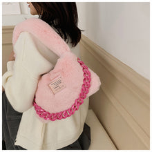 Load image into Gallery viewer, Fluffy Shoulder Bag for Women Plush Tote  Underarm Bag Soft Furry Purse 22431