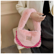 Load image into Gallery viewer, Fluffy Shoulder Bag for Women Plush Tote  Underarm Bag Soft Furry Purse 22431