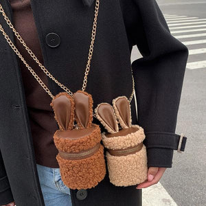 Shoulder Bags Ladies Small Plush Crossbody Bucket Bag Winter 22433