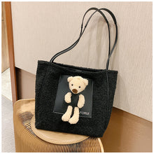 Load image into Gallery viewer, Plush Shoulder Handbag Cute Bear fluffy Tote Handbag 22436