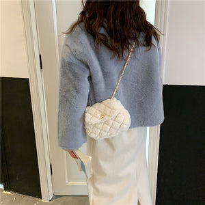 Women Fluffy Crossbody Bag Soft Fuzzy Bags Plush Shoulder Bag 22437