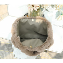 Load image into Gallery viewer, Large Fluffy Tote Bag for Women Plush Handbag Furry Hobo Bag 22438