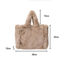 Load image into Gallery viewer, Large Fluffy Tote Bag for Women Plush Handbag Furry Hobo Bag 22438