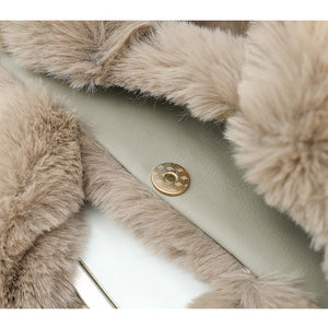 Large Fluffy Tote Bag for Women Plush Handbag Furry Hobo Bag 22438