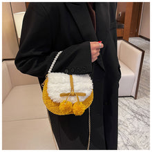 Load image into Gallery viewer, Women Fluffy Crossbody Bag Woven Fuzzy Bags Plush Shoulder Bag 22440