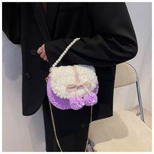 Load image into Gallery viewer, Women Fluffy Crossbody Bag Woven Fuzzy Bags Plush Shoulder Bag 22440