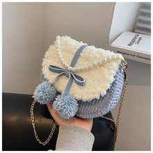 Load image into Gallery viewer, Women Fluffy Crossbody Bag Woven Fuzzy Bags Plush Shoulder Bag 22440