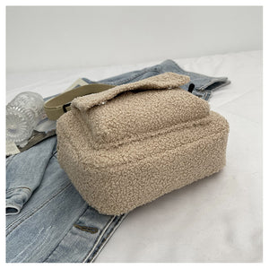 Fluffy Plush Square Shoulder Bag Crossbody Bag Female Mini Bag 22441