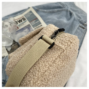 Fluffy Plush Square Shoulder Bag Crossbody Bag Female Mini Bag 22441