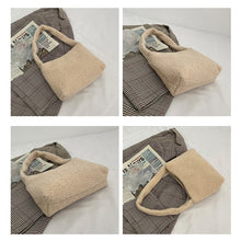 Load image into Gallery viewer, Women Girls Fashion Handbag Soft Plush Faux Fur Underarm bag 22442