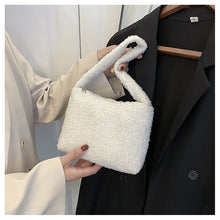 Load image into Gallery viewer, Women Girls Fashion Handbag Soft Plush Faux Fur Underarm bag 22442