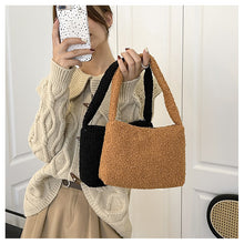 Load image into Gallery viewer, Women Girls Fashion Handbag Soft Plush Faux Fur Underarm bag 22442