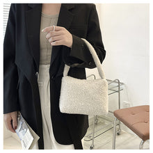 Load image into Gallery viewer, Women Girls Fashion Handbag Soft Plush Faux Fur Underarm bag 22442