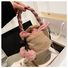 Load image into Gallery viewer, Plush Cylinder Bucket Bag Women Vogue Handbag  Shoulder Bag 22444