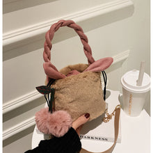 Load image into Gallery viewer, Plush Cylinder Bucket Bag Women Vogue Handbag  Shoulder Bag 22444