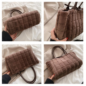 Women Handbags Overlarge Tote Bag Fluffy Soft Plush 22446