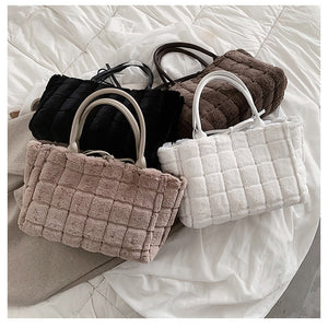 Women Handbags Overlarge Tote Bag Fluffy Soft Plush 22446